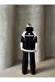 Oversize 3 Thread Rastrian Hooded Garnished Stripe Detail Wide Leg Embroidery Tracksuit Set - 2