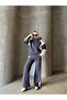 Oversize 3 Thread Rastrian Hooded Garnished Stripe Detail Wide Leg Embroidery Tracksuit Set - 4