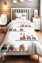 Trendy Safari Party Patterned Single Baby Kids Bedding Set
