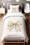 Glitter Bow Patterned Single Baby Kids Duvet Cover Set - 2