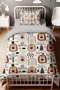 Bohemian Lions and Rainbows Patterned Single Baby Kids Bedding Set - 2