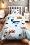 Cute Submarine Patterned Single Baby Kids Bedding Set