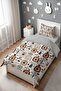 Bohemian Lions and Rainbows Patterned Single Baby Kids Bedding Set - 3