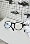 Miles Black Oval Round Bone Clear Tr90 Women Men Unisex Blue Screen Goggle Eyewear - 3