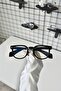 Miles Black Oval Round Bone Clear Tr90 Women Men Unisex Blue Screen Goggle Eyewear - 5