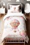 Pink Floral Balloons Patterned Single Baby Kids Duvet Cover Set - 2