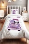 Purple Kuromi and Cute Car Pattern Single Baby Kids Duvet Cover Set