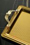 35X25 cm Steel Rectangular 1St Quality Gold Tray - 6