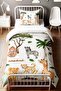 Single Baby Kids Bedding Set with Spilt Leaves and Safari Pattern - 2