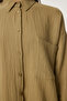 Oversize Basic Muslin Shirt Oil Green Lmx0002 - 6