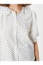 Balloon Sleeve Shirt Polka Dot Baby Collar Buttoned Slim Fit - 5