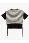 Crochet Detailed T-Shirt Short Sleeve Crew Neck Cotton - 2