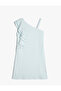 Party Dress with One Shoulder Ruffle Strap Detail