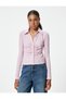 Draped Textured Shirt Slim Fit Long Sleeve - 3