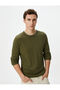 Basic Knitwear Sweater Crew Neck Fabric Detailed Cotton