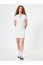Polo Neck Mini Dress Half Zip Short Sleeve