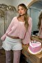 Pink Buttoned Knitwear Sweater Cardigan Sh177