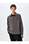 Buttoned Long Sleeve Shirt Jacket with Pocket Detail - 3