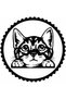 Cat Facing Glass Design Sticker 30 X 30 cm
