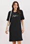 2452 Printed Oversize Knitted Dress - Black