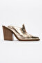 Valvent Women's Genuine Leather Western Slippers Gold - 5