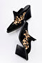 Valvent women's genuine leather western slippers black suede-leopard - 5