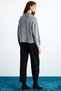 Nanna women's oversize fit loose round neck recycled knitwear grey melange sweater - 5