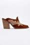 Valvent Women's Genuine Leather Western Slippers Tan Suede-Mink Suede - 5