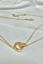 Love Knot Necklace Round Detail Zircon Stone Custom Plated 45cm - 3