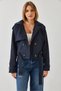 Women's Navy Blue Jacket with Sleeves and Belted Waist 2604 60351266 - 6