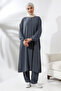 Women's Hajj and Umrah Outfit Hijab Double Suit Smoked - 3