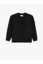 Basic Cardigan V Neck Button Closure Cotton
