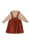 Girl's Double Set Gilet Shirt Floral 100% Cotton - 4
