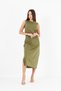Women's Slit Cotton Jersey 125 cm Casual Dress