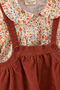 Girl's Double Set Gilet Shirt Floral 100% Cotton - 3