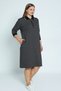 Women's Plus Size Plaid Print Three Quarter Sleeve Pocket Neckline Zipper Lycra Jacquard Dress - 2