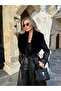 Black Python Pattern Fur Coat - 7