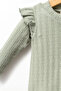 Baby Girl Cotton Long Sleeve Bandana Front Buttoned Jumpsuit Green - 6
