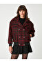 Jewelled Buttoned Bomber Tweed Jacket with Pockets - 3