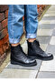 (Valess) Real Leather Lace-Up Zippered Orthopedic Rubber Sole Low Heel Boots - 4