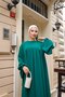 Ankanoor Emerald Oversize Casual Dress with Hijab Robe Anka 251701 - 2