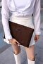 Women's Bitter Brown Suede Clutch & Clutch Bag - 4