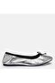 Big Number Genuine Leather Ballets 41-42-43-44-Silver
