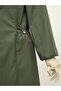 Zippered long trench coat with snap buttons - khaki - 3