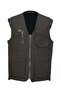 Men's Fabric Vest Summer V-Neck Khaki Color - 2