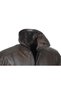 Oversize Hazelnut Color Men's Leather Coat with Plush Collar and Inside - 8