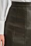 Leather Skirt with Trok Piping 24K1720 Khaki - 4