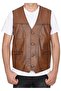 Punto Stitched Tan Color Sports Leather Vest - 2
