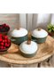Avşar Enamel Pot - 20 cm / 2.5-3 Lt Ecru Green Enamel - 6