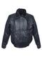 Oversized Black Color Men's Leather Coat with Plush Collar and Inside
